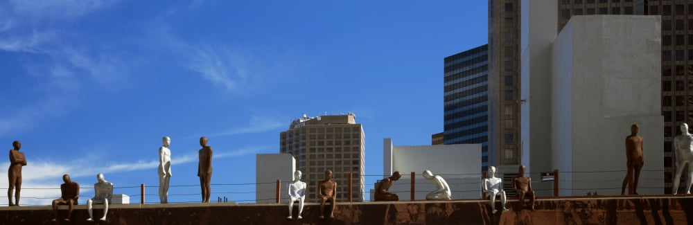 Sculptures in Arts District Dallas Texas USA Canvas Art - Panoramic Images (36 x 12)
