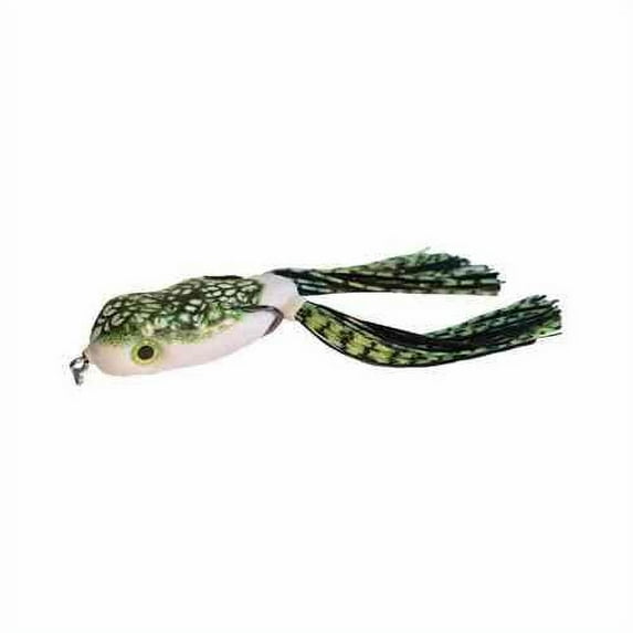 Scum Frog Pro Series Topwater Bass Fishing Hollow Body Frog Lure with Weedless Hooks, Natural Black/Green