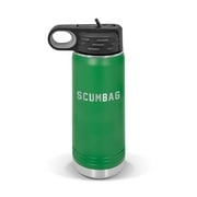Scumbag Water Bottle 20 oz - Laser Engraved w/ Flip Top Removable Straw - Polar Camel - Stainless - Vacuum Insulated - Drinkware - stance daily drift - Green