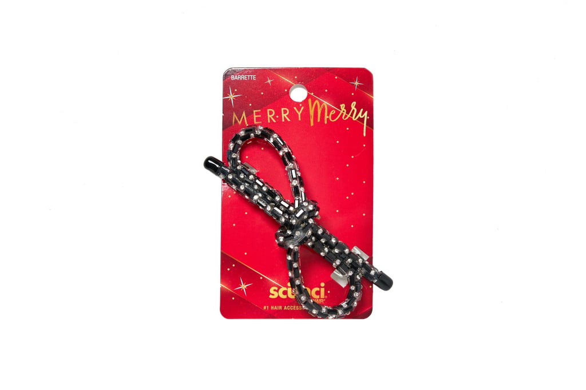Scunci 1-PK BOW BARRETTE BLK/SLV