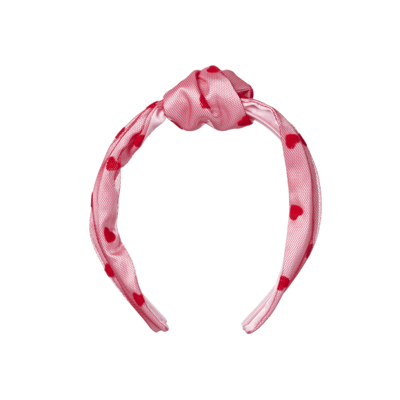 Scunci by Conair Heart Headband, Pink with Red Heart Accents, 1 Count