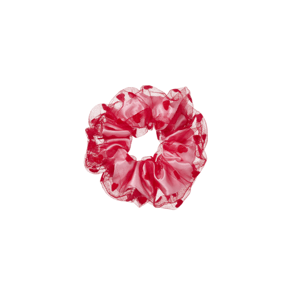 Scunci by Conair Heart Scrunchie, Red with Layered Heart Accents