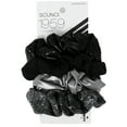 thumbnail image 1 of Scunci 1959 Black & Silver Scrunchies Hair Ties, 4 pcs, 1 of 6