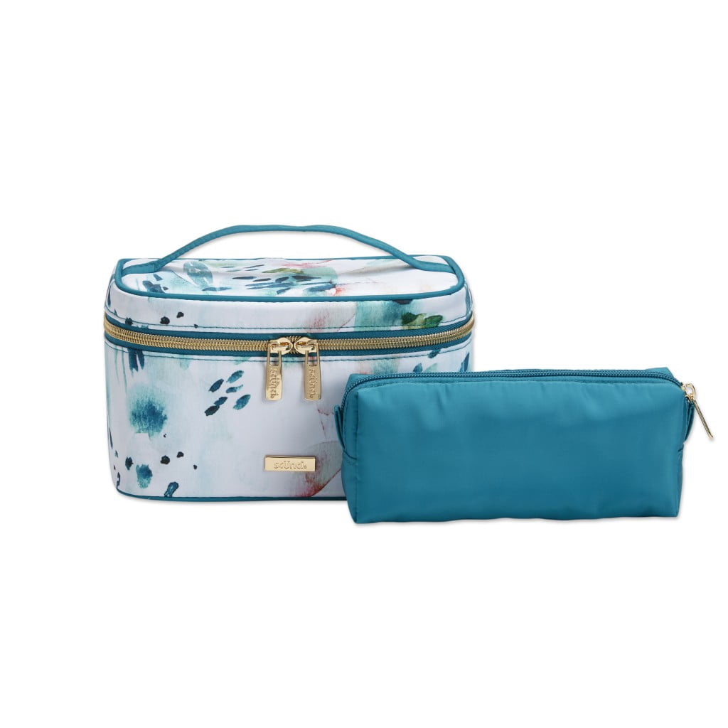 Scunci Floral Watercolor Train Case Set