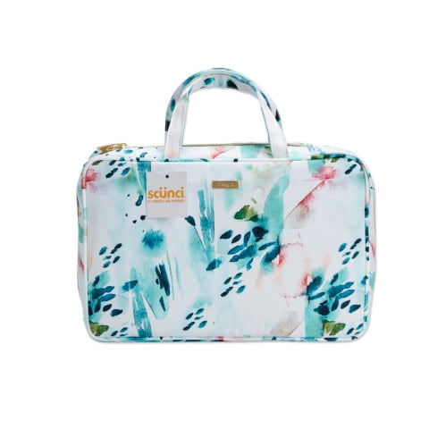scunci 2-Piece Weekender Set with Floral Design and Clear Pouch