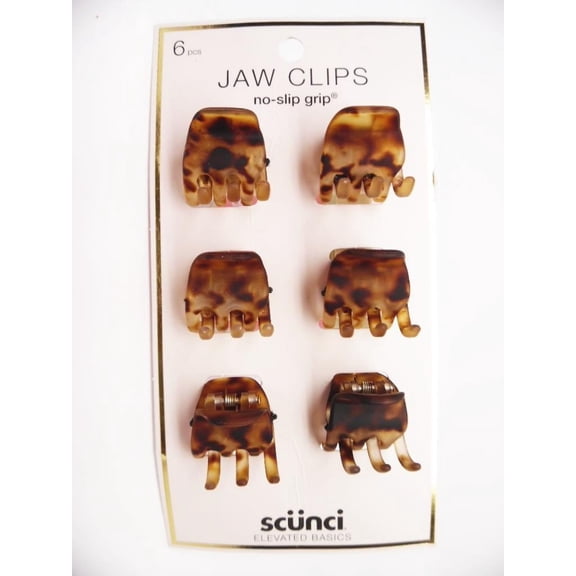 Scunci 2cm No Slip Jaw Clips - 6pk Black