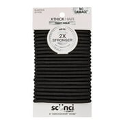 Scunci 2x Stronger Elastic Xthick Hair, Black, 22 Count