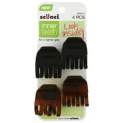 Scunci 4-Count No-Slip Tight Grip Hair Jaw Clip