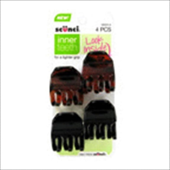 Scunci 4-Count No-Slip Tight Grip Hair Jaw Clip