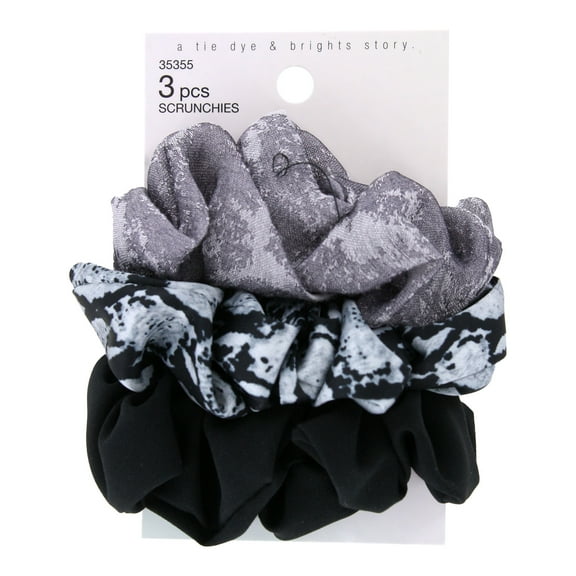 Scunci A Tie Dye & Brights Hair Scrunchies, Assorted Colors, 3-Pieces