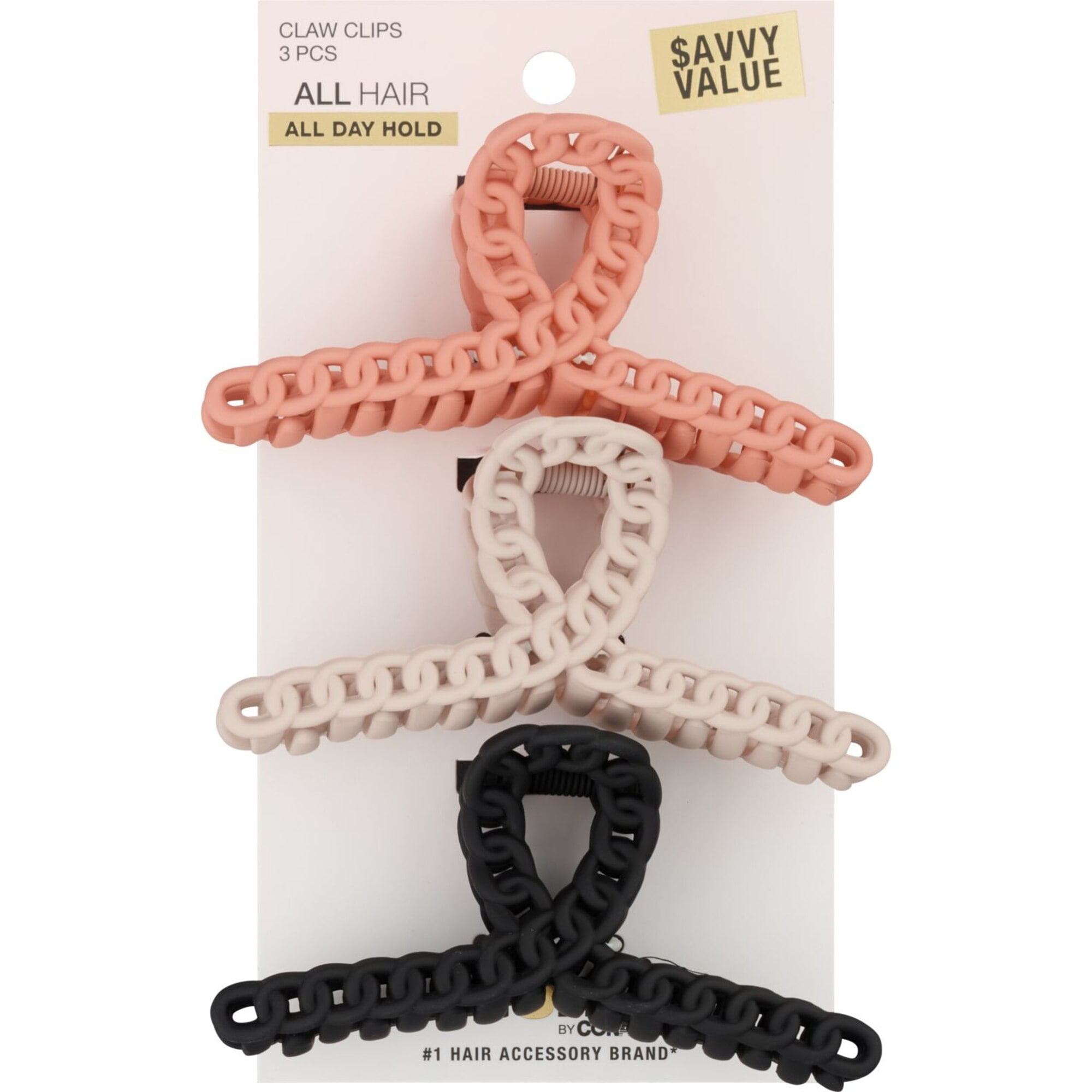 Scunci Halloween Hair Claw Clips, Assorted Spooky Colors, 6-Piece Pack