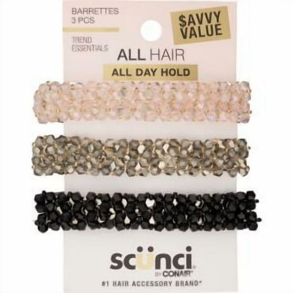 Scunci Barrettes Savvy Value 3 Each