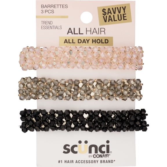 Scunci Barrettes Savvy Value 3 Each