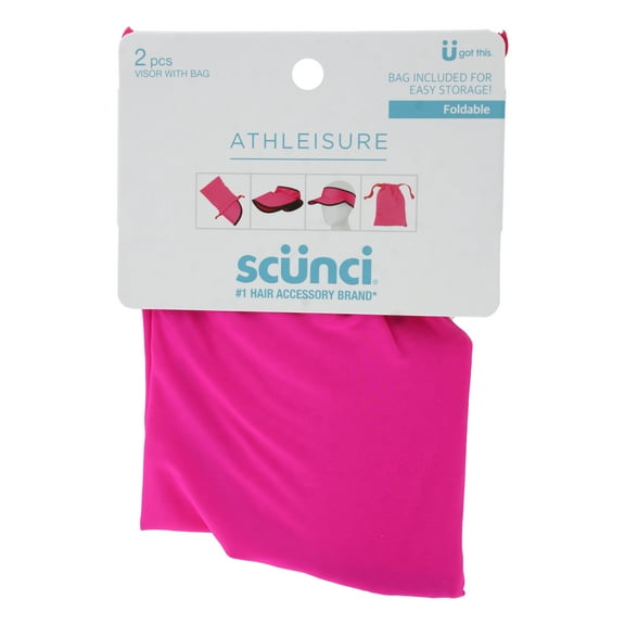 Scunci Athleisure Headband Visor with Storage Bag, Pink