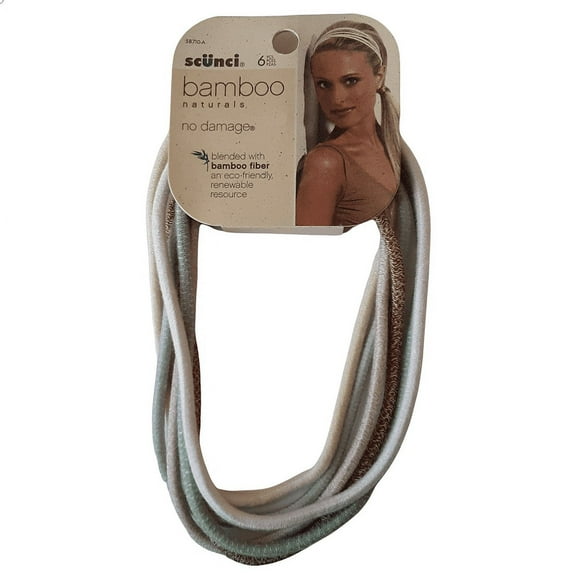 Scunci Bamboo Naturals No Damage Hairbands, Neutral