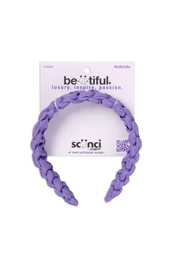 Be-u-Tiful Fabric Wrapped Laced Headband - Purple, 1-Piece