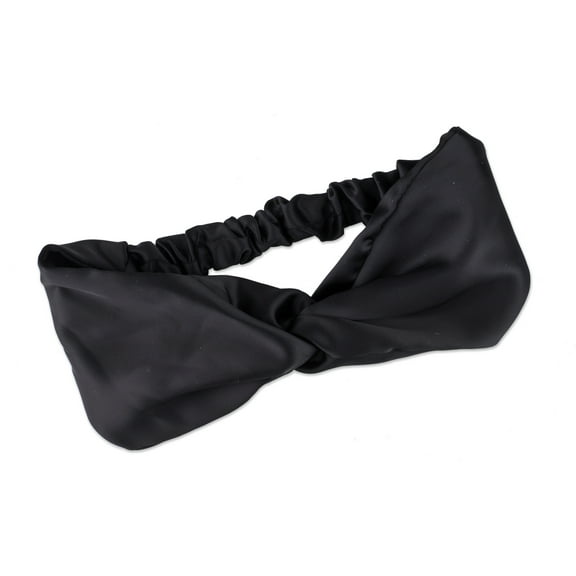 Scunci Black Satin Turban Headwrap