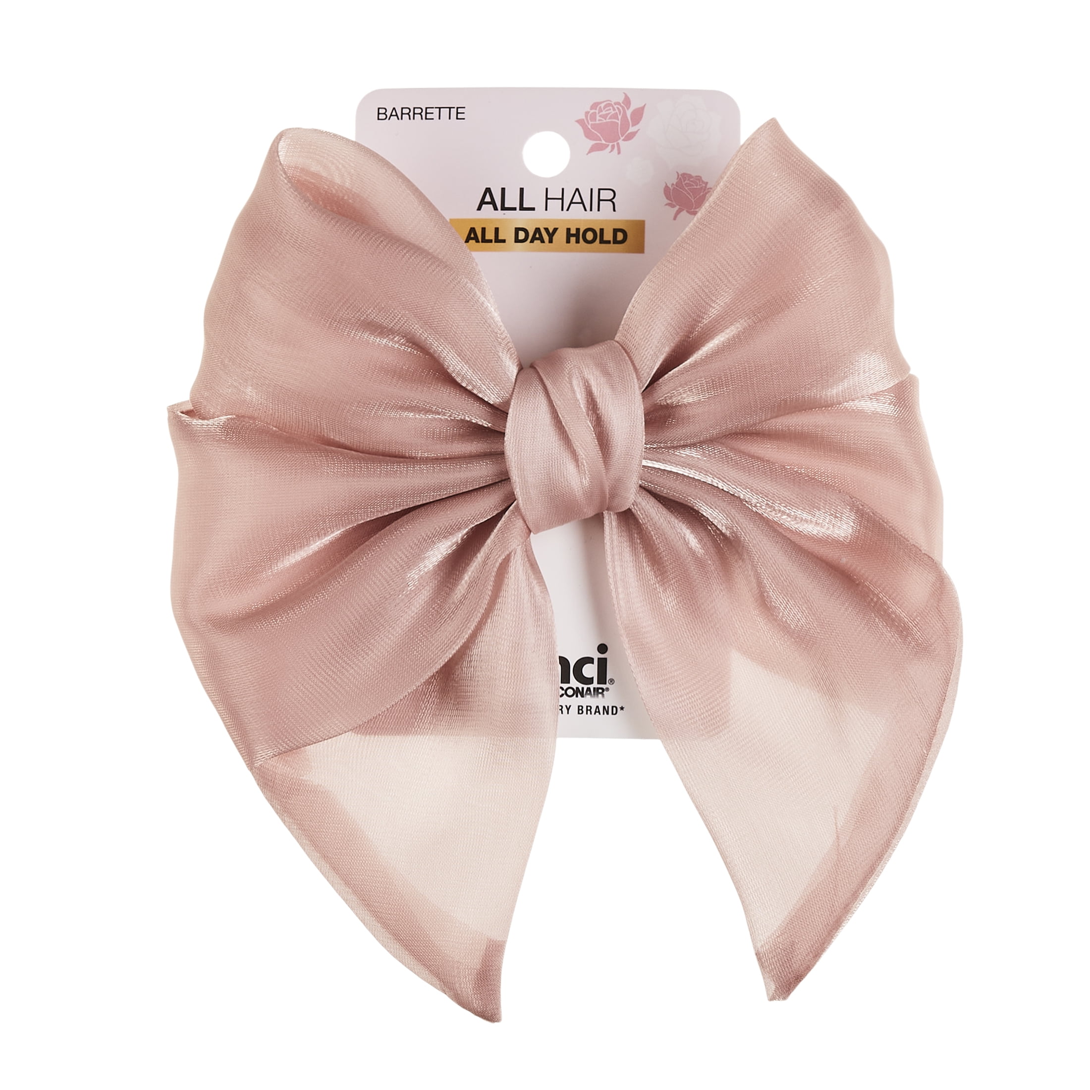 Scunci Bow French Hair Barrette, Pink, 1 ct