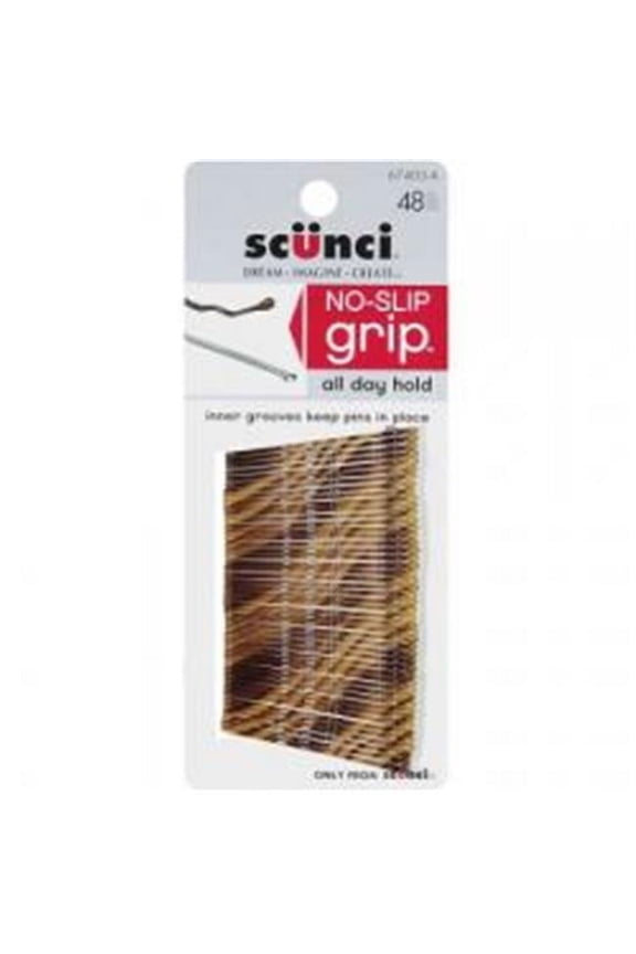 Scunci Brown Waved Pins, 48 count