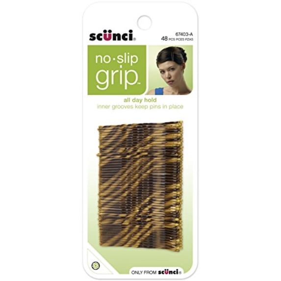 Scunci Brown Waved Pins, 48 count