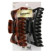 Scunci Unbreakable Collection Claw Clips, Multicolor, 2 Count