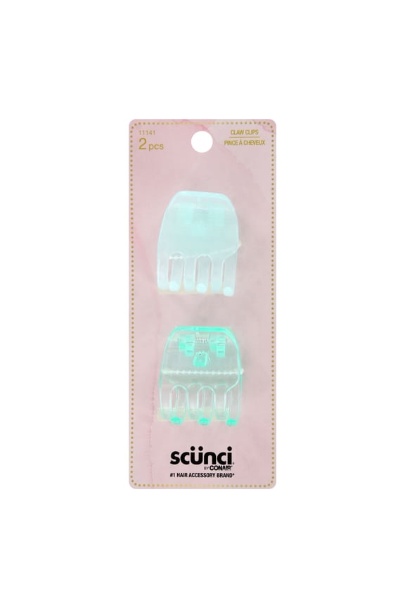 Claw Hair Clips, Assorted Translucent Colors, Colors will Vary, 2-Pieces