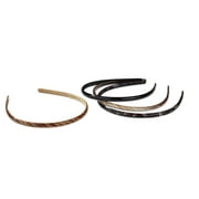 Scunci Comfort Plastic Thin Fashion Headbands, Hold Hair Back All Day, in Neutral Colors, 4ct