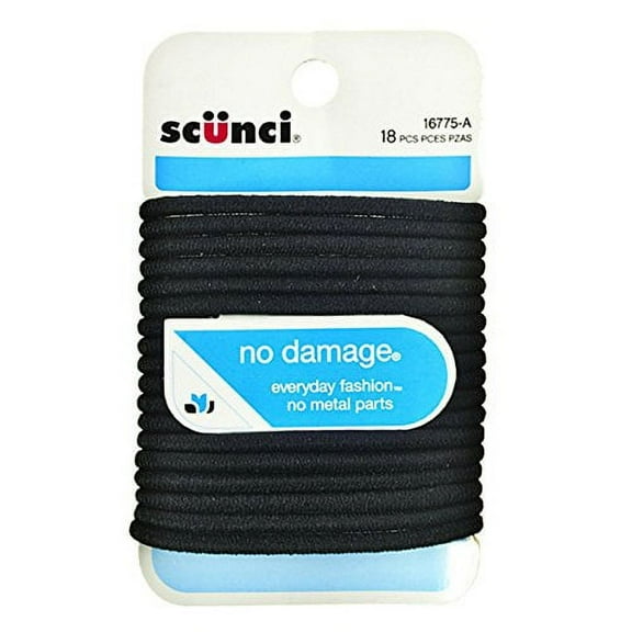 Scunci Comfortable All Day Medium Hold, Black 18 ea (Pack of 18)
