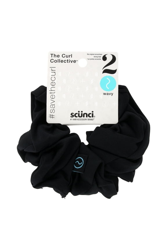 Curl Collective Wavy Jumbo Scrunchie, Black, 1-Count