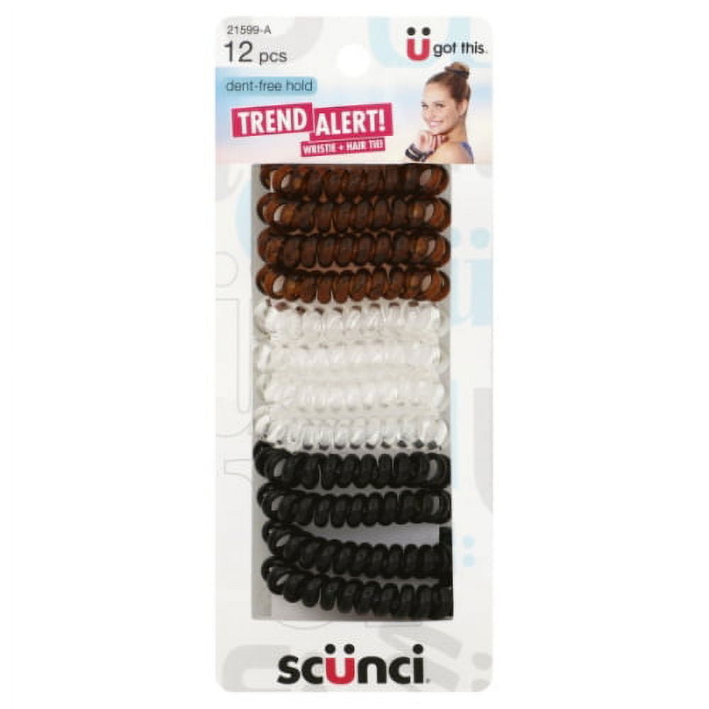 Scunci Dent-Free Hold Dent-Free Hold Hair Ties, 12 Ct (20 pack)