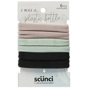 Scunci Earth-Friendly Planet Ponytail Holder Hair Ties, Pink, Green, Black, 6 Ct