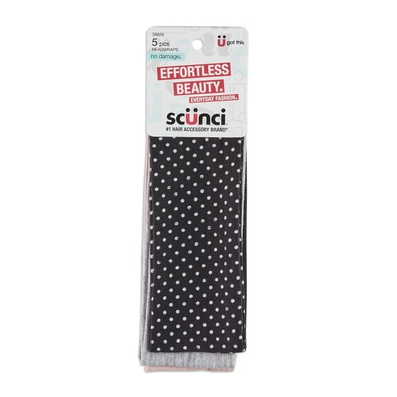 Scunci Effortless Beauty Hairbands, 5 count