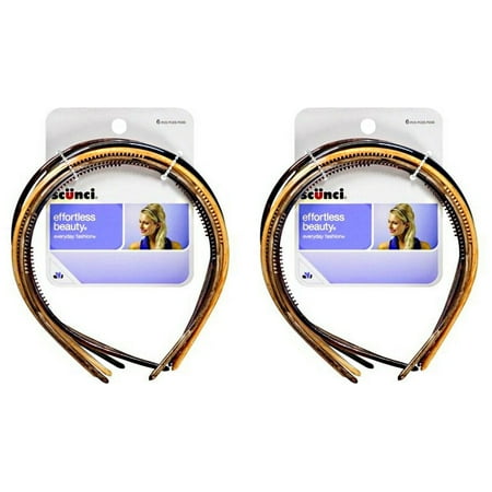 Scunci Effortless Beauty Headbands, Browns, 6 count