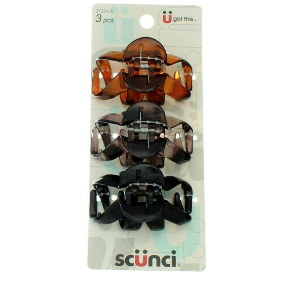 Scunci Effortless Beauty Jaw Hair Clips 3 ea (Pack of 2)