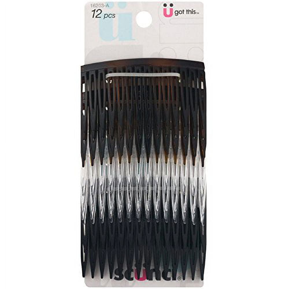 Scunci Effortless Beauty Side Hair Combs, Assorted Colors, 12Pcs