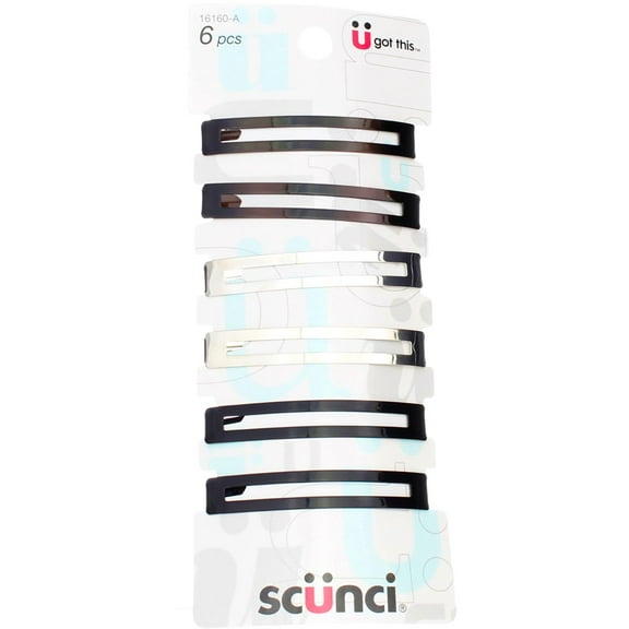 Scunci Effortless Beauty Slide Clip Hair Barrettes, 6 Ct (3 pack) (Bundle)