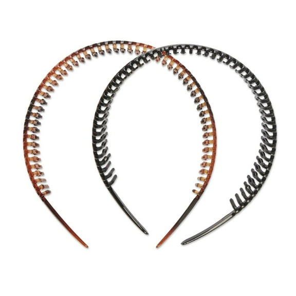 Scunci Effortless Beauty Teethcomb Headband, Multicolor, 2 Count