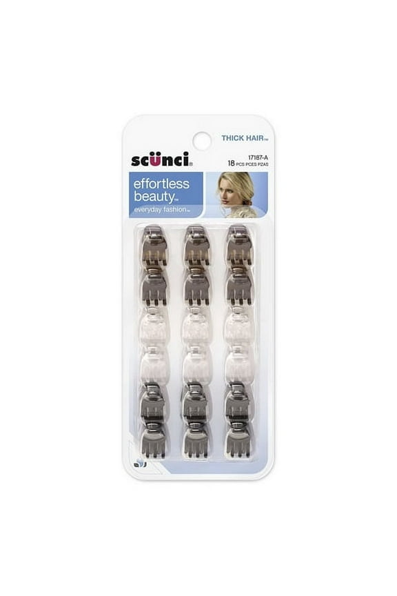 Effortless Beauty Thick Hair Mini Jaw Clips, 18 Ea