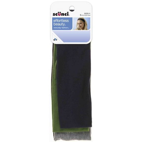 Scunci Effortless Beauty Wide Stretch Basic Headwraps (Pack of 24)