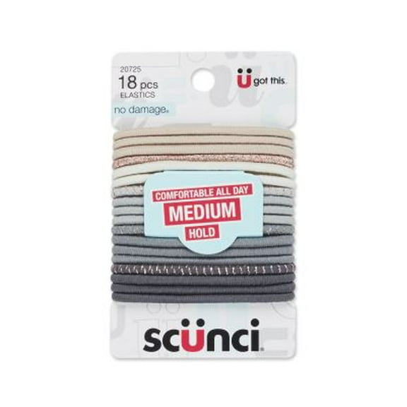 Scunci Elastics No Damage All Day Hold Medium 18 pc