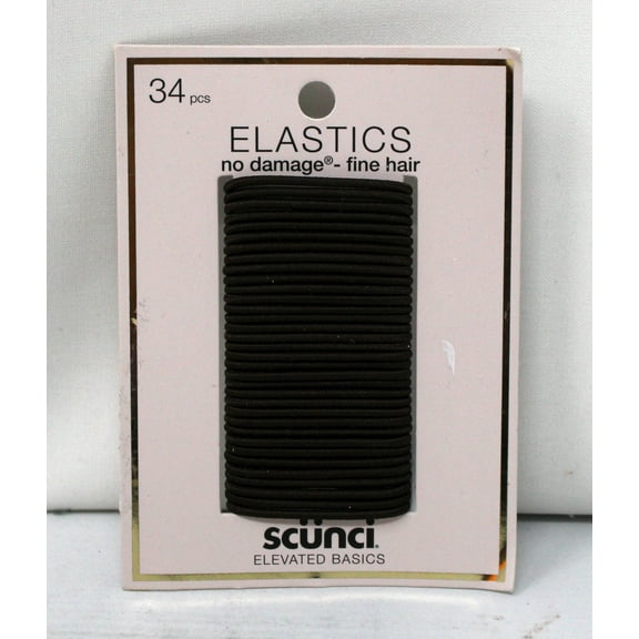 Scunci Elevated Basics Elastics No Damage Fine Hair 34 Count