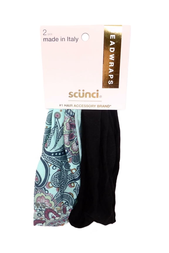 Elevated Basics Printed And Solid Hosiery Headwraps, Assorted, 2-Pieces