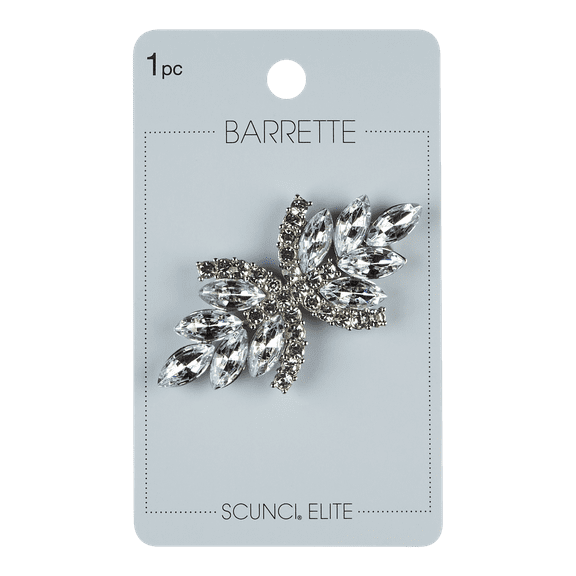 Scunci Elite Rhinestone Barrette, Silver, 1-Piece