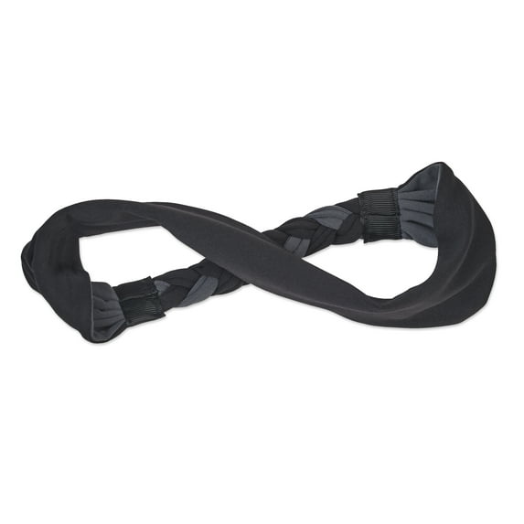 Scunci Everyday & Active Braided Reversible Headwrap Fabric Headband in Black and Gray