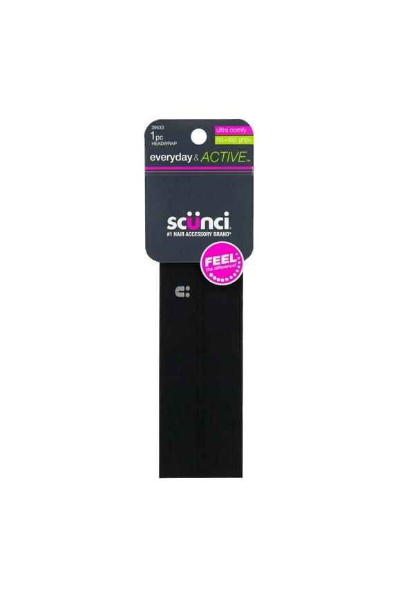 Everyday & Active No-Slip Grip Stretch Headwrap in Black, 1ct
