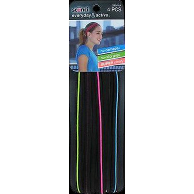 Scunci Everyday & Active Ultra Comfy No Slip Headbands, 4 Pcs