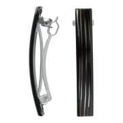 Scunci Everyday Barrettes with No-Slip Grip, Gentle on All Hair Types, in Tortoise Shell and Black, 2 Count