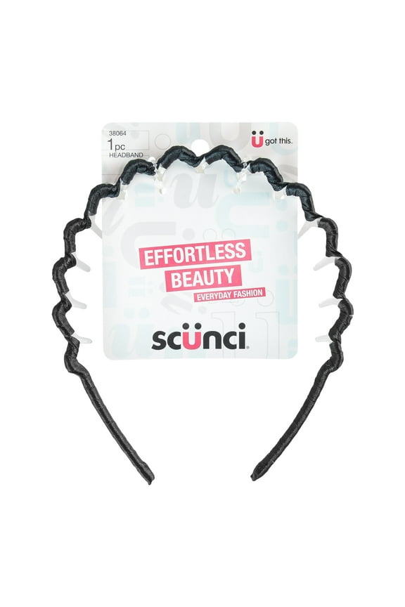 Fabric Covered Plastic Claw Headband in Black