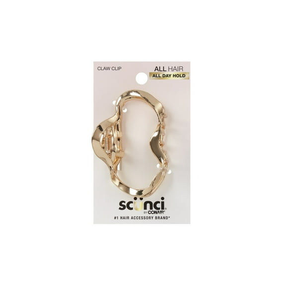 Scunci Fashionable Cloud Claw Clip, Golden, 1 Count