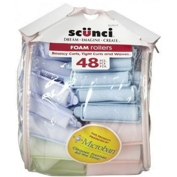 Scunci Foam Rollers 48 count, Assorted Colors - 2 Packs